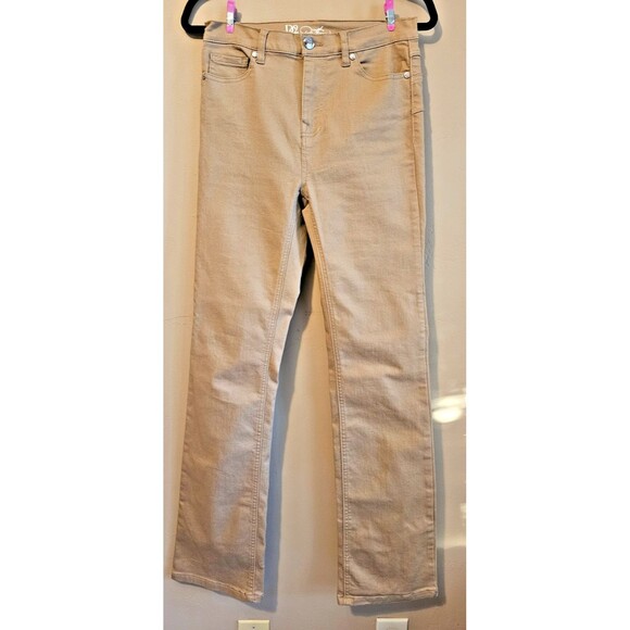 DG2 Diane Gilman Stretch Denim Comfort Straight Jean Khaki Color Size 4T - Picture 1 of 5